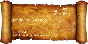 Andris Dezső névjegykártya