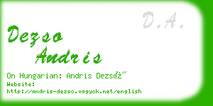 dezso andris business card